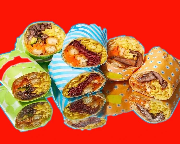 Individually packed Mexican breakfast burrito box